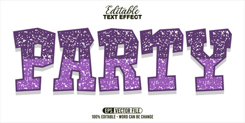 PARTY editable text effect style, vector art word illustration.