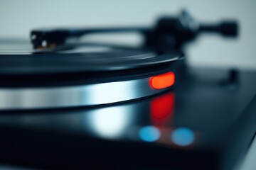 Spinning Record on a Turntable Plays some Music