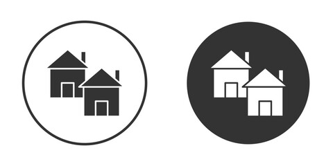 Neighborhood icon in solid black flat shape glyph icons.