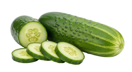 Isolated Cucumber with Slices