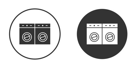 Laundry zone icon in solid black flat shape glyph icons.
