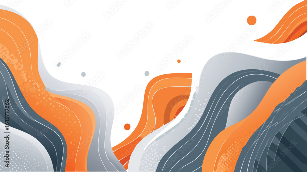 Wall mural vibrant, dynamic abstract shapes in a vector format with a dark background, capturing movement and m