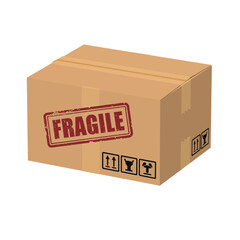 free shipping cardboard box isolated