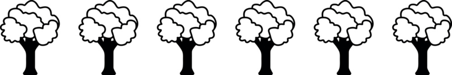 Variety Tree Set Vector: A Detailed and Isolated Collection of Unique Tree Icons for Design and Illustration Projects