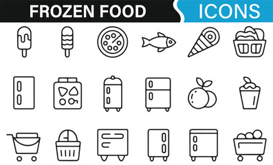 Food and Freezer Icon Collection for Packaging and Retail Applications