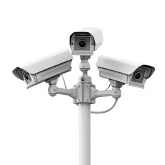 CCTV cameras on transparent background, cutout, PNG file.