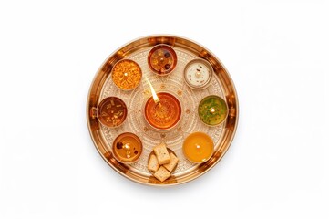 Authentic Indian masala spice box with assorted cooking spices in brass bowls ideal for food photography culinary blogs and ethnic cuisine marketing materials