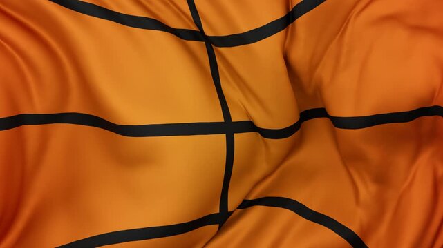 Basketball pattern flag background waving in the wind cycle looped video