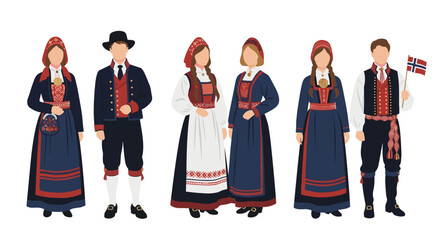 Traditional norwegian folk costumes showcasing cultural heritage and national pride