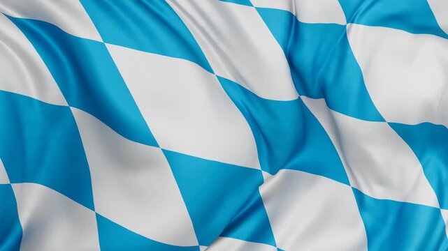 Bavaria state of Germany flag waving in the wind. Looped video background
