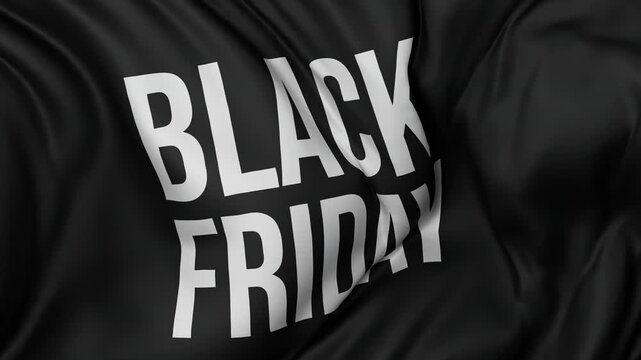 Black friday Sales banner background waving in the wind. Looped video background