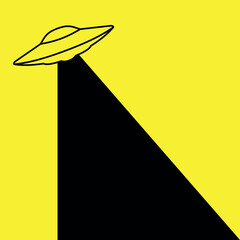 UFO icon. Symbol of fantasy, mysticism or space.Flying saucer, attribute of an alien or extraterrestrial civilization. Spacecraft.