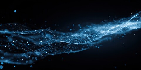 Abstract digital particles flowing