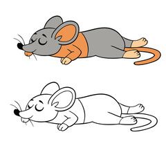 A tiny mouse curled up in a cozy nook, peacefully napping with its tail wrapped around its body — the perfect siesta in a quiet, sunlit corner of the day.
