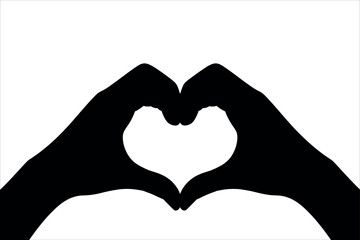 Fototapeta premium Black hands forming heart shape love symbol gesture
