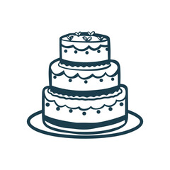 Elegant Three Tier Wedding Cake Illustration Wedding Cake A tiered cake with minimal detailing