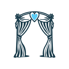 Minimalist Wedding Arch with Heart Detail Wedding Arch A minimalist arch with drapes