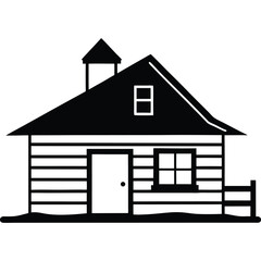 Log Cabin House in The Woods vector art
