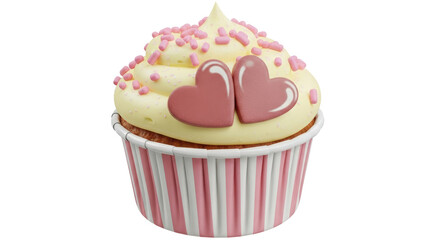 Isolated Heart Cupcake