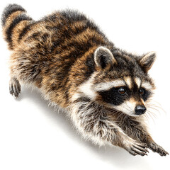 raccoon, animal, mammal, ferret, wildlife, wild, nature, fur, isolated, white background, polecat, racoon, animals, pet, isolated on white, brown, sitting, standing, cute, young, vertebrate, baby, mas