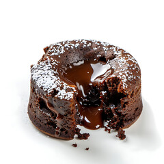 Decadent Chocolate Lava Cake with Molten Center and Powdered Sugar Dusting