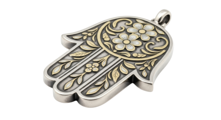 Isolated Hamsa Hand Pendant
