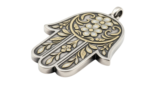 Isolated Hamsa Hand Pendant