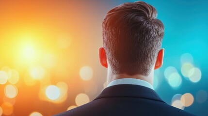 Success Business traveler presenting a successful pitch at a global conference in a modern setting.