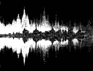 Black and white sound wave graphic
