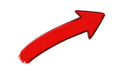 Minimalist Red Arrow Illustration – Bold, Rounded Right-Pointing Design Isolated on Transparent Background