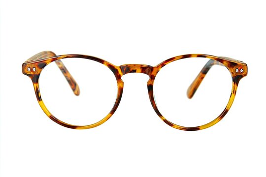 Round tortoise-shell eyeglasses