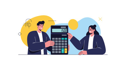 Financial planning and analysis with a calculator and team collaboration for business growth and success