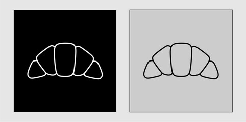 Hand Draw croissant icon on transparent background for web and graphic design