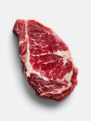 Obraz premium Ribeye steak isolated on white background, photograph