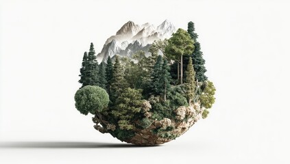 Spherical Earth, forest-covered
