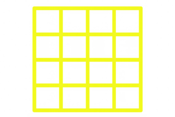 Yellow grid creating twelve squares on a transparent background, ideal for image collages or mood boards