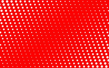Red Halftone Circle Dot Background, creative red halftone pattern with fading white dots, ideal for pop art, retro designs, and comic-style graphics.
