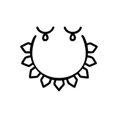 Outline a circular garland with teardrop shapes loops circle ring