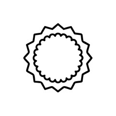 Outline a sunburst with scalloped inner circle starburst star