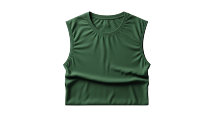 Green sleeveless drape top isolated on transparent background
