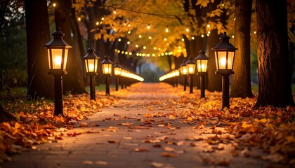 Lantern Pathway at twilight