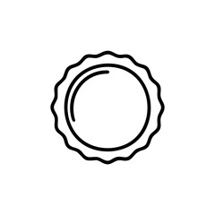 Outline circular badge with wavy edge inner ring circle graphic