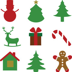 Cartoon Christmas Symbols Vector Art