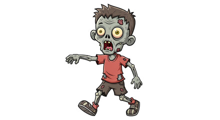 Isolated cartoon zombie kid