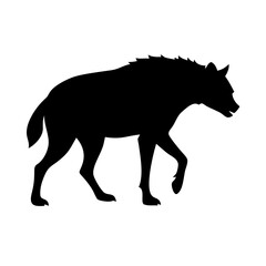 Hyena Silhouette During African Dusk Light