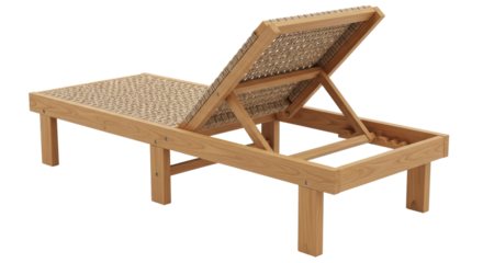 Isolated wooden deck chair