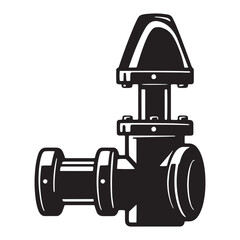 Fototapeta premium Vector illustration of a detailed industrial valve depicted in a modern black and white style