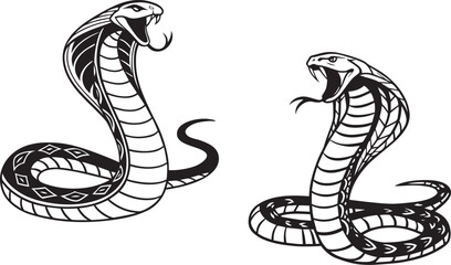 Fototapeta premium snake silhouette vector set