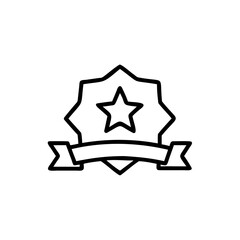 Outline star ribbon award badge graphic vector
