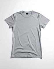 Fototapeta premium Gray t-shirt, folded, top view